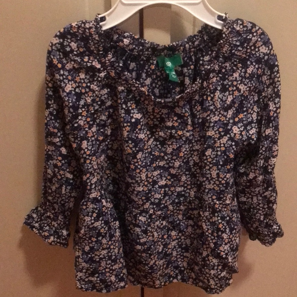 Girls’ long sleeve flower blouse